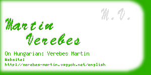 martin verebes business card